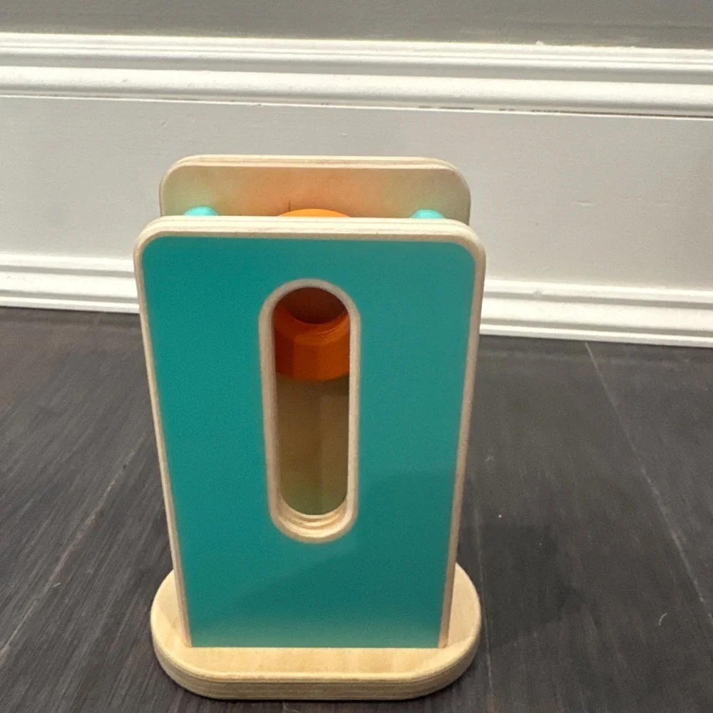 NWT Lovevery Colorful Wooden Stacking Toy with Push and Play Piece